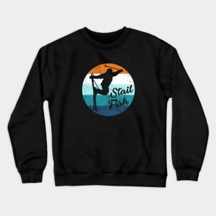 Stail Fish Grab | 70's Vintage Ski Bum Silhouette Crewneck Sweatshirt